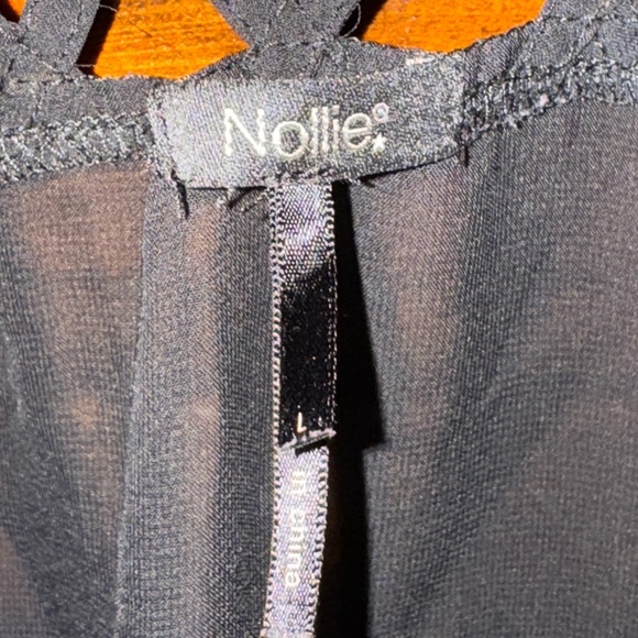 Black Sheer Blouse with Lattice Back - Picture 2 of 3